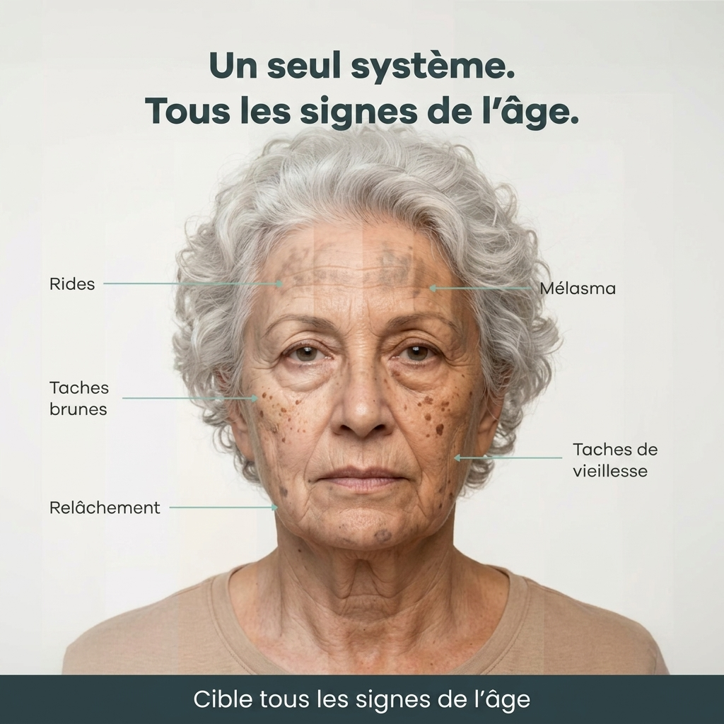 Un seul système — rides, taches, relâchement, mélasma